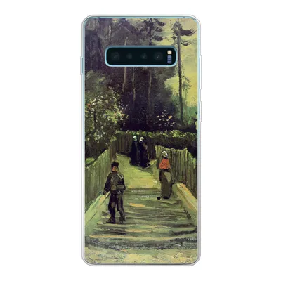 Produktbild von MuchoWow® Handyhülle Schutzhülle Hülle für Samsung Galaxy S10 Plus Schräger Weg in Montmartre - Vincent van Gogh Silikon Softcase Handy Hülle - Schutzhülle