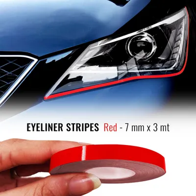 Produktbild von Klebestreifen Eyeliner für Auto Scheinwerfer Rot 7 mm x 3 mt