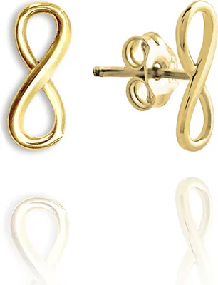 Produktbild von New Bling 9NBG-0483 Gouden Oorknopjes - Dames - Infinity - 4 x 8,5 mm - 14 karaat - Goud