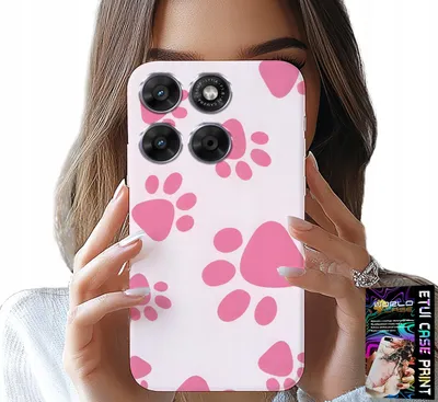 Produktbild von Etui Do Motorola Edge 70 - Różowe Psie Łapki, Plecki, Obudowa Case