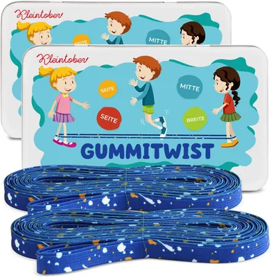 Produktbild von Sprungtwister aus Gummi, 2 Stück, blau, für Kinder und Spiel