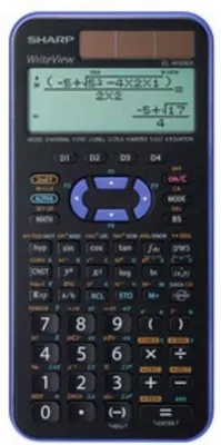 Produktbild von Sharp EL-W506TBSL Wissenschaftlicher Tischrechner, schwarz, 2 Zeilen, Solarbetrieb