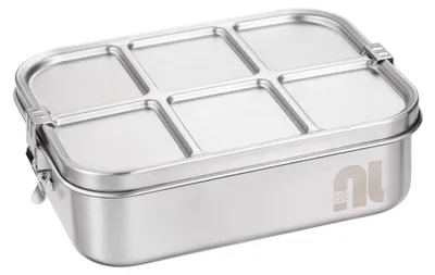 Productafbeelding van Roestvrijstalen lunchbox - Lekdicht met 3 compartimenten - Bento-box voor kinderen en volwassenen - 1500 ml