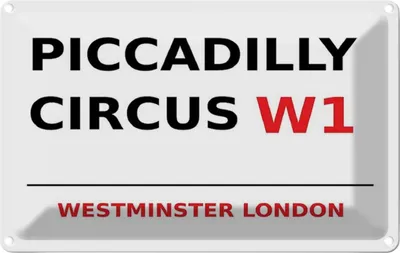 Produktbild von vianmo Blechschild 20x30 cm Westminster Piccadilly Circus W1 Abenteuer Reisen England Urlaub