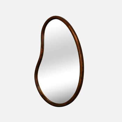 Produktbild von sweeek JACOB Spiegel, Tannenholz, Nussbaumfarben, Organisch, Höhe: 65cm, Vertikal/Horizontal aufhängbar, für Eingang, Schlafzimmer, Bad