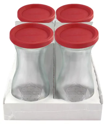 Zdjęcie produktu dla Butelka do kiszenia ogórków, przezroczysta, 763, pojemność 290 ml, z plastikową zakrętką, zestaw 4 sztuki
