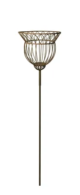 Produktbild von Korb am Stab Pflanzkorb braun Metall Pflanzschale Garten Ø25cm H147
