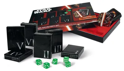 Produktbild von Star Wars Spielkarten Collector's Set Sammlerset Karten Episode 1-7 Würfel Kartendecks