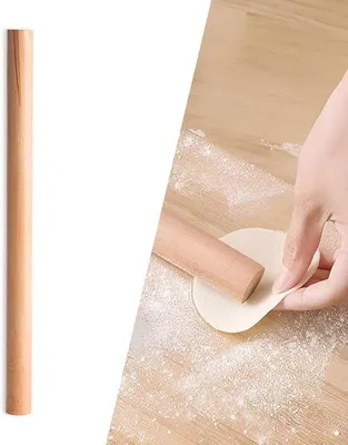Produktbild von Famanu Teigrolle aus Buchenholz – 40 cm – Glatte Oberfläche – Ideal für Gebäck und Knödelteig