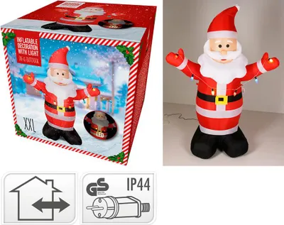 Image de Père Noël Gonflable Led Décoration Lumineuse De Noël - Basic & Co