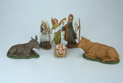 Produktbild von Krippenfiguren Set aus Kunststoff, Hl. Familie. 6 Tlg. Zu 10 cm.
