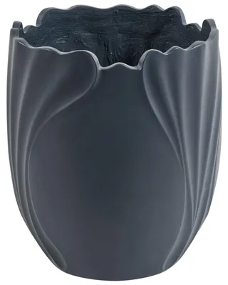 Produktbild von BELIANI Blumentopf Dunkelgrau Magnesium und Glasfaser Rund 44x44x53 cm Modernes Blumen Design Großer Blumenkübel Übertopf Blumentrog Indoor & Outdoor