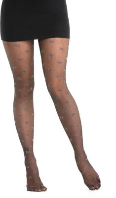 Produktbild von Schwarze Damen-Strumpfhose mit Stern-Motiven – 40 Den Eleganz S/M