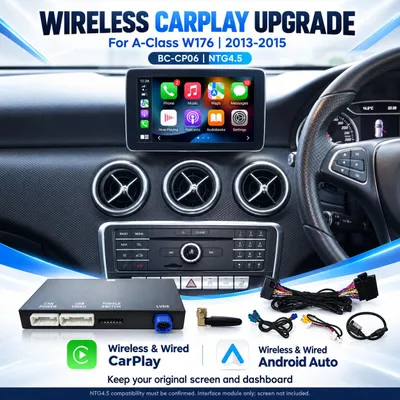 Imagen del producto de JUNSUN: Kit de adaptación CarPlay para Mercedes-Benz (W204), (W212) y (W176) – Interfaz para pantalla original