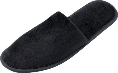 Produktbild von 10 Paar Einwegslipper aus Velours - für Reise, Sauna und Zuhause - rutschhemmende Sohle - geschlossene Spitze