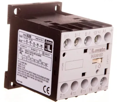 Productafbeelding van Magneetstarter, 3-polig, 9A, 4kW bij 400VAC, AC3, spoel 24VDC, 1 normaal open contact, type 11BG0910D024