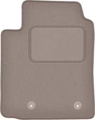 Produktbild von Fahrerfußmatte Velours beige passend für Toyota Yaris I (1999-2005, 5-türig) – mit Befestigungen – passgenau