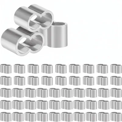 Presshülsen 6mm, Doppelklemme, Aluminium, 50 Stück