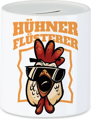 Produktbild von Hühner-Flüsterer Spardose Huhn Fans Hühnerhof Bauernhof Chicken Geschenkidee