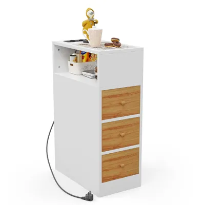 Produktbild von Nachttisch Nachtschrank mit 3 Schubladen offenes Fach 25x45x70cm