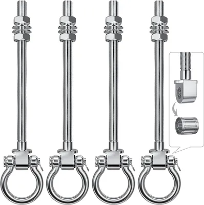 Produktbild von Schaukelhaken M10 x 23 cm, 4 Stück, Edelstahl 304, 600 kg, für Boxsack