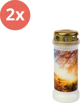 Obrázok produktu pre Bolsius - Pamätné svetlo - S vekom - Jesenné - 70 hodín horenia - Hodnotné balenie - 2 kusy