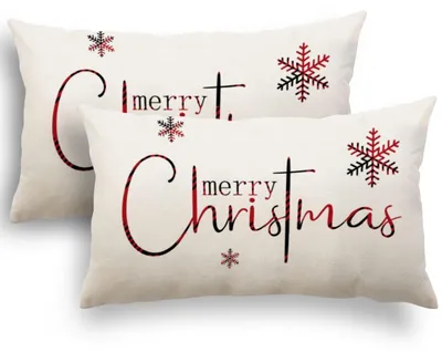 Produktbild von Kissenbezug 30x50 cm Weihnachten Leinen-Mischgewebe 2er Set