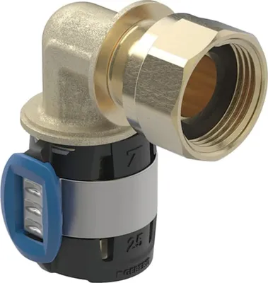 Obrázok produktu pre Geberit GE FlowFit prechodová kolená, SiBr, s maticou, 90°, d25mm x G1, 1 ks.