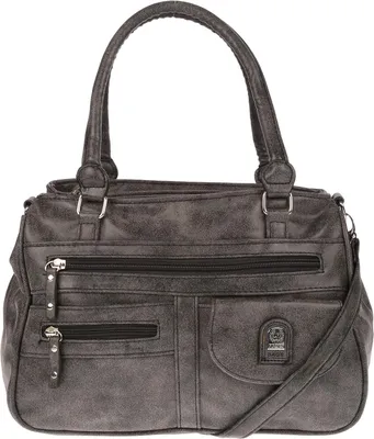 Produktbild von Christian Wippermann Damen Umhänge & Henkeltasche, groß, Grau-Schwarz, Leder Optik, strapazierfähiges PU, 32x24x12 cm, einstellbarer Trageriemen (120 cm), 17 cm Henkelhöhe, zahlreiche Reißverschluss- & Einsteckfächer