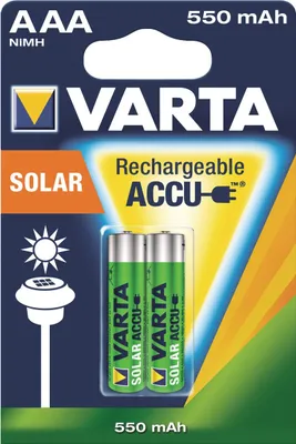 Produktbild von Varta Akku RECHARGE Solar AAA HR03 550mAh 2St.