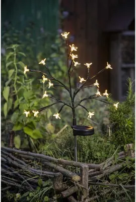 Image de Arbuste à Fleurs Solaire, GALIX G4505, 20 LED Blanc Chaud 3000K, Hauteur 72.5 cm, Autonomie 8 Heures