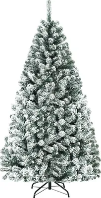 Produktbild von 180 cm künstlicher Weihnachtsbaum mit Schnee und Metallständer