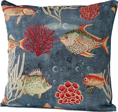 Produktbild von Gobelin Dekorativer Kissenbezug für Sofa Schlafzimmer Wohnzimmer, FISCH, 50x50