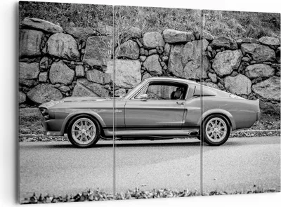 Produktbild von Bild auf Leinwand - Leinwandbild - 3 Teile - Auto Ford Mustang - 165x110cm - Wand Bild - Wanddeko - Wandbilder - Leinwanddruck - Bilder - Wanddekoration - Leinwand bilder - Wandbild - CE165x110-5011