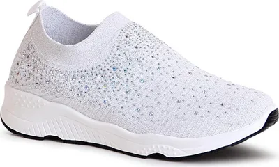 Produktbild von topschuhe24 1779 Damen Plateau Sneaker Light Slipper Glitzer, Farbe:Weiß, Größe:38 EU
