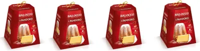 Produktbild von 4x Balocco Il Pandoro weicher und zarter Weihnachts kuchen mit Puderzucker 750g Natürlich gesäuertes gebackenes Süßwarenprodukt