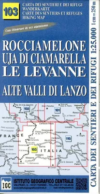 Immagine prodotto di IGC Italia 1:25.000. Mappa escursionistica 103, Rocciamelone