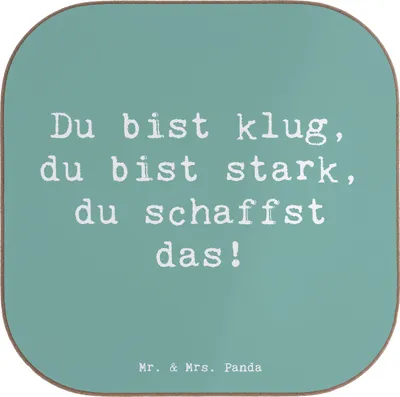 Produktbild von Mr. & Mrs. Panda Untersetzer für Gläser Spruch Erster Schultag Motivation - Meeresbrise - Geschenk, Vertrauem, Mut, Glas, bieruntersetzer, gläseruntersetzer, Coaster
