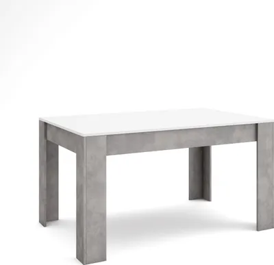 Immagine prodotto di EXO Tavolo da Pranzo, 140x90x76cm, Per 6 persone, Tavolo Cucina, Bianco e Cemento