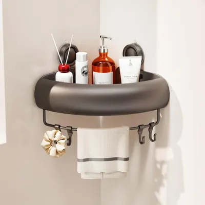 Produktbild von Omgoods – Eckregal für die Dusche, ohne Bohren, mit Saugnäpfen