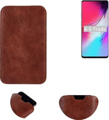 Produktbild von K-S-Trade Schutzhülle Handyhülle kompatibel mit Samsung Galaxy S10 Handytasche Kunstleder Sleeve in braun
