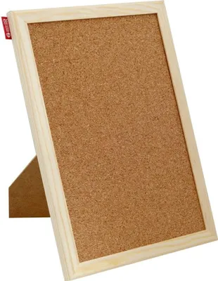 Image de Tableau d'affichage en liège avec cadre en bois - Utilisation flexible - 1 pièce - 30 x 21 cm