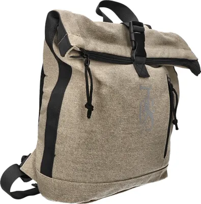 Produktbild von Beiger Rolltop Rucksack mit Reißverschluss, gepolstertem Rücken und verstellbaren Schultergurten 30x36x8,5 cm