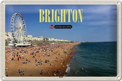 Produktbild von Blechschild Städte United Kingdom Brighton Beach 30x20cm