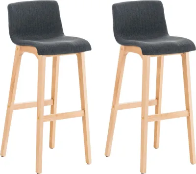 Produktbild von 2er Set Barhocker HLO-CP20 Stoff Natura  dunkelgrau