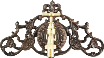 Produktbild von Wasseranschluss Zierrosette Eisen Wasserhahn Garten Brunnen braun Antik-Stil