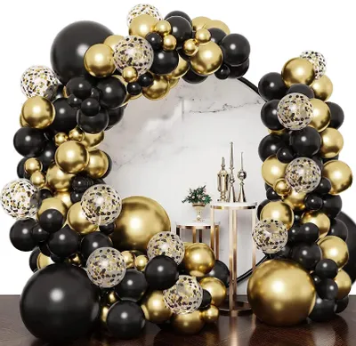 Produktbild von Balón Girland Set Elegantní balón Arc Narozeniny Silvestr Party dekorace Zlatá černá