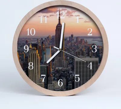Produktbild von Holzuhr 30fi cm wanduhr - Stadtgebäude Stadt