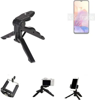 Produktbild von K-S-Trade Stativ Tisch-Ständer Dreibein Handy-Stativ Ständer kompatibel mit Blackview Oscal C80 Mini-Stativ Smartphone Tripod Handy-Stativ aus