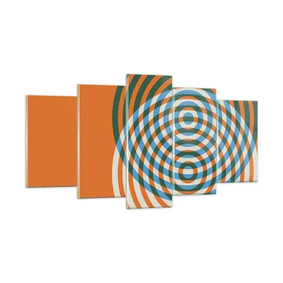 Produktbild von Bilder auf glas - 5 Teile - Abstraktion Modern Kreise - 160x85cm - Glasbilder - Wandbilder - Bilder - zum Aufhängen bereit - Wanddekoration aus Glas - Glas Bilder - Wandbild auf Glas - GEA160x85-4448